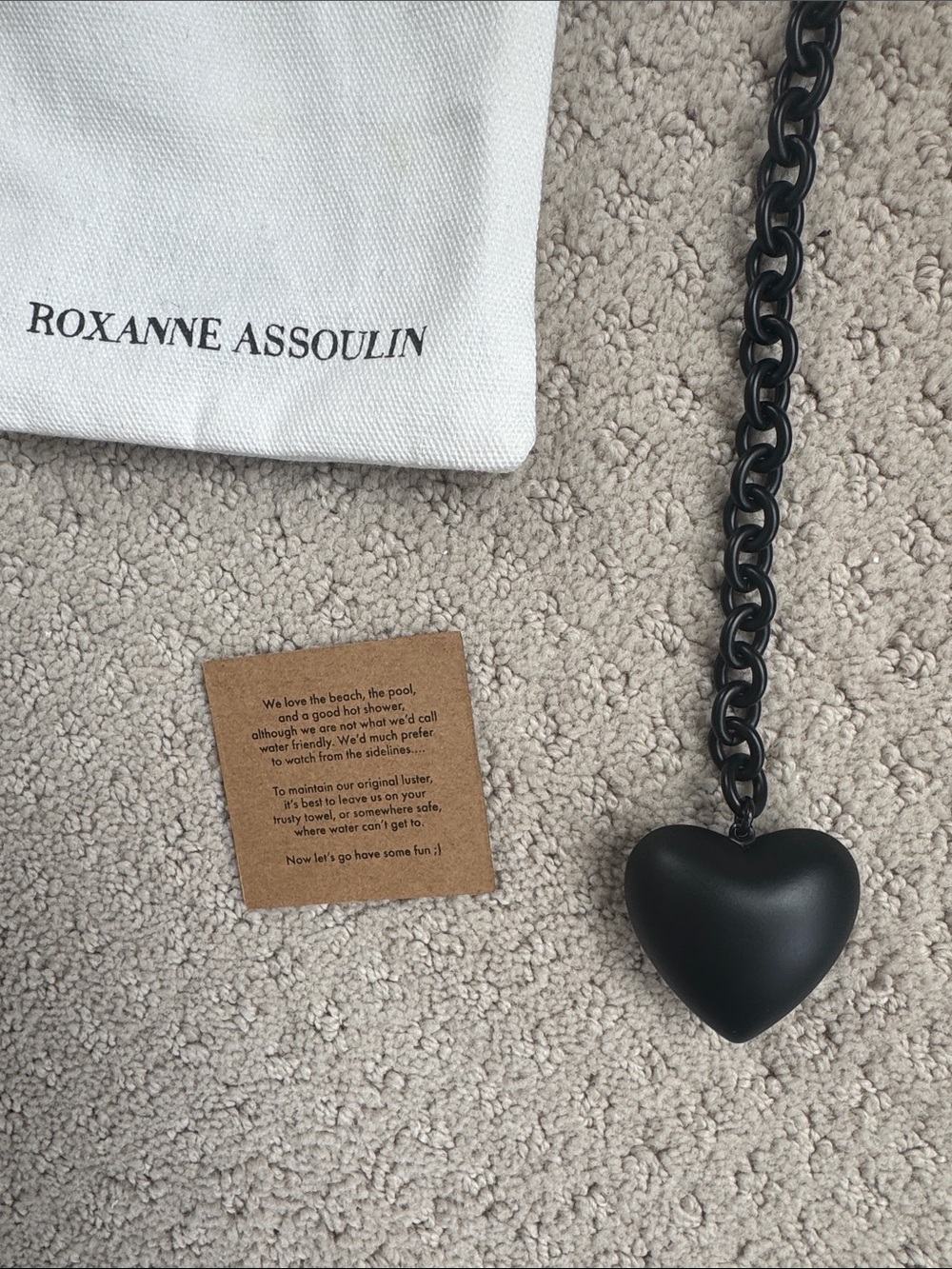 Roxanne Assoulin Puffy Heart Necklace Matte Black - Picture 8 of 10